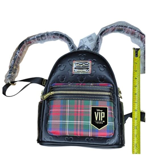 Exclusive Disney Parks Loungefly VIP Plaid Mini Backpack with Ear Holder Strap - Picture 12 of 12